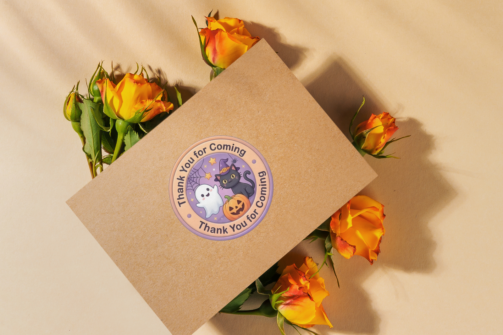 Halloween Theme- Return Gift/birthday decor Thankyou Sticker (6 CM/Sticker/Mixcolour/24Pcs)