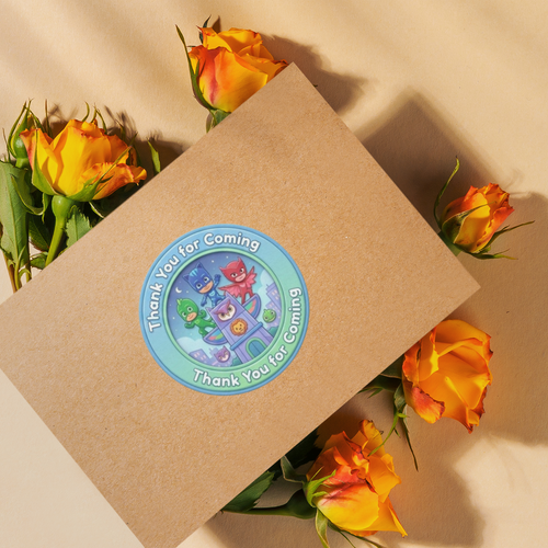 Load image into Gallery viewer, PJ Mask Theme- Return Gift/birthday decor Thankyou Sticker (6 CM/Sticker/Mixcolour/24Pcs)
