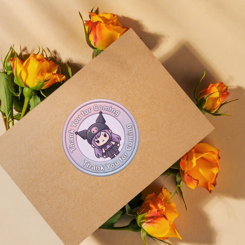 Load image into Gallery viewer, Kuromi Theme- Return Gift/birthday decor Thankyou Sticker (6 CM/Sticker/Mixcolour/24Pcs)
