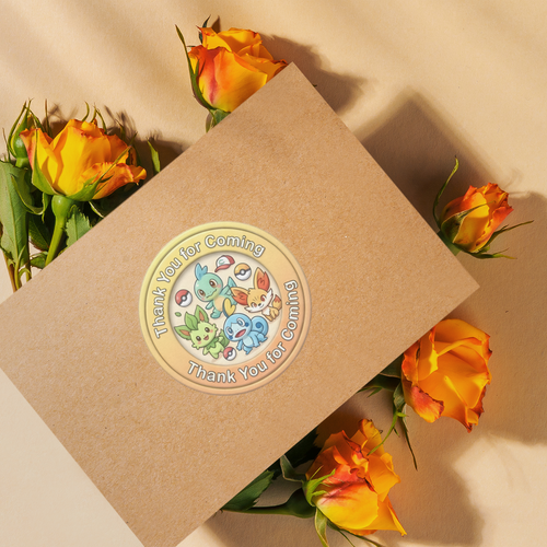 Load image into Gallery viewer, Pokemon Theme- Return Gift/birthday decor Thankyou Sticker (6 CM/Sticker/Mixcolour/24Pcs)
