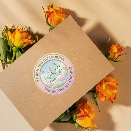 Load image into Gallery viewer, Cats Theme- Return Gift/birthday decor Thankyou Sticker (6 CM/Sticker/Mixcolour/24Pcs)
