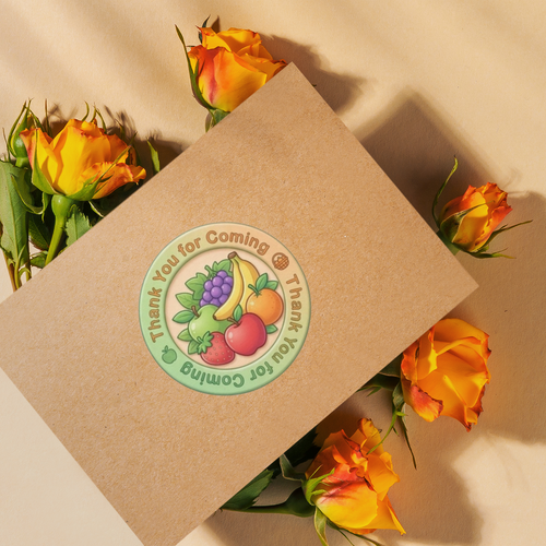 Load image into Gallery viewer, Fruit Theme- Return Gift/birthday decor Thankyou Sticker (6 CM/Sticker/Mixcolour/24Pcs)
