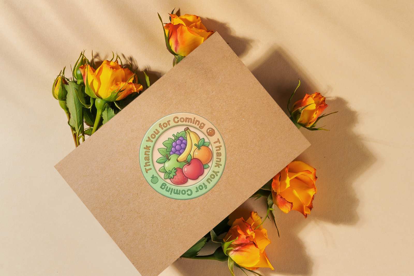 Fruit Theme- Return Gift/birthday decor Thankyou Sticker (6 CM/Sticker/Mixcolour/24Pcs)