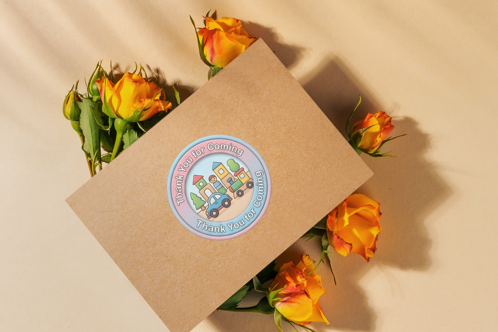 Toys Theme- Return Gift/birthday decor Thankyou Sticker (6 CM/Sticker/Mixcolour/24Pcs)