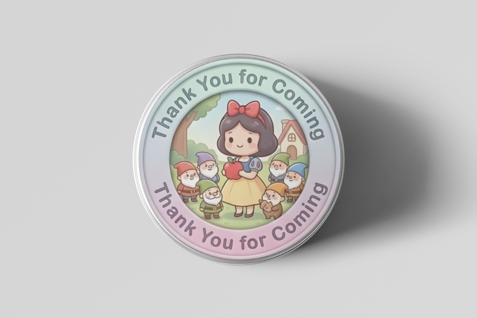 Snow White Theme- Return Gift/birthday decor Thankyou Sticker (6 CM/Sticker/Mixcolour/24Pcs)