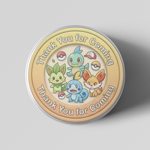 Load image into Gallery viewer, Pokemon Theme- Return Gift/birthday decor Thankyou Sticker (6 CM/Sticker/Mixcolour/24Pcs)
