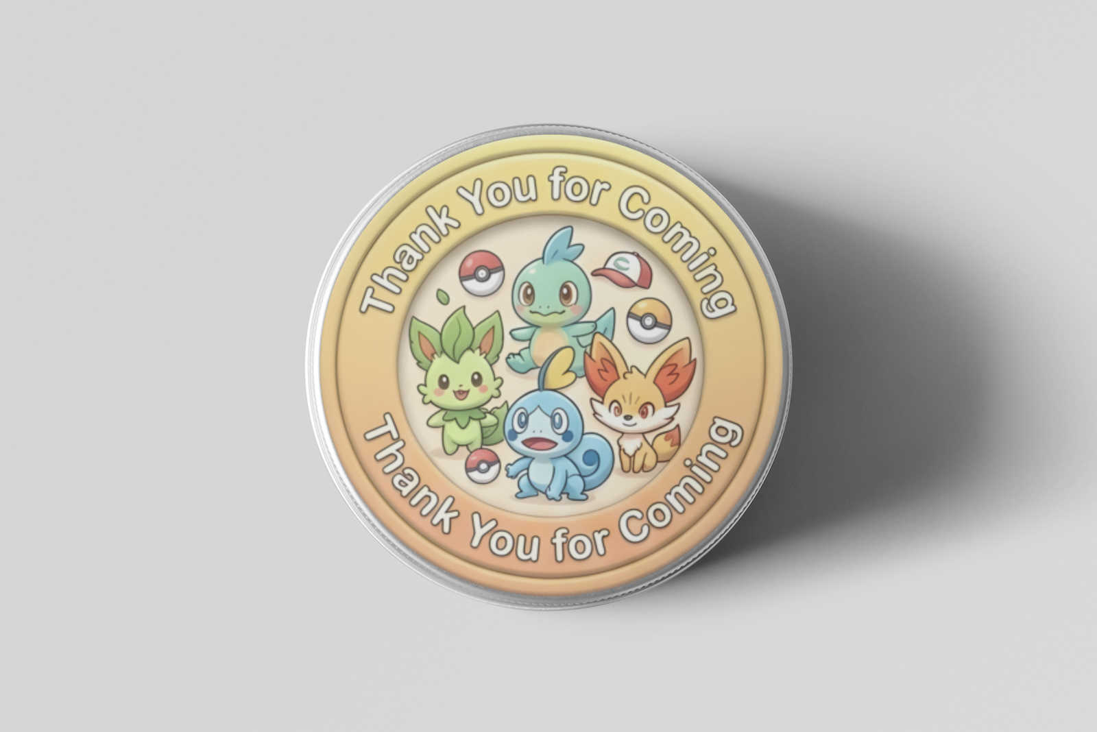 Pokemon Theme- Return Gift/birthday decor Thankyou Sticker (6 CM/Sticker/Mixcolour/24Pcs)