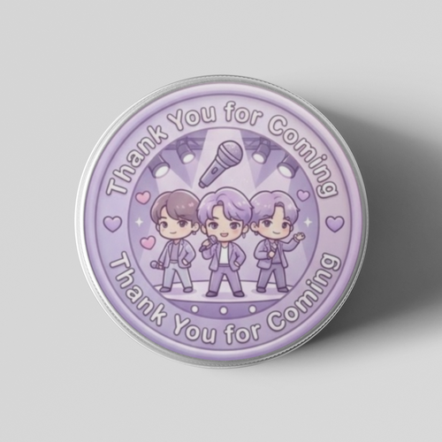 Load image into Gallery viewer, BTS Theme- Return Gift/birthday decor Thankyou Sticker (6 CM/Sticker/Mixcolour/24Pcs)
