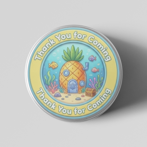 Load image into Gallery viewer, Pineapple House Theme- Return Gift/birthday decor Thankyou Sticker (6 CM/Sticker/Mixcolour/24Pcs)
