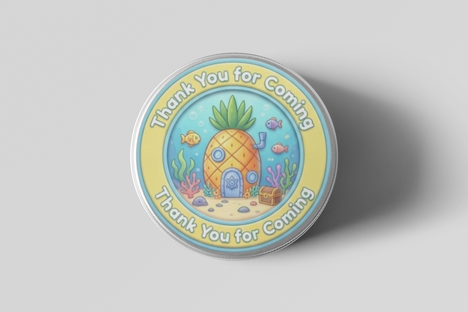 Pineapple House Theme- Return Gift/birthday decor Thankyou Sticker (6 CM/Sticker/Mixcolour/24Pcs)
