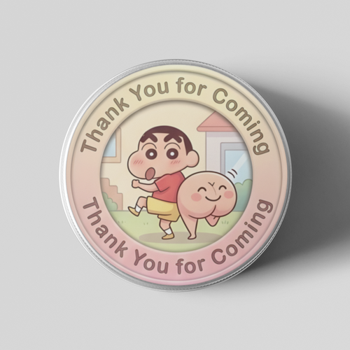 Load image into Gallery viewer, Shinchan Theme- Return Gift/birthday decor Thankyou Sticker (6 CM/Sticker/Mixcolour/24Pcs)

