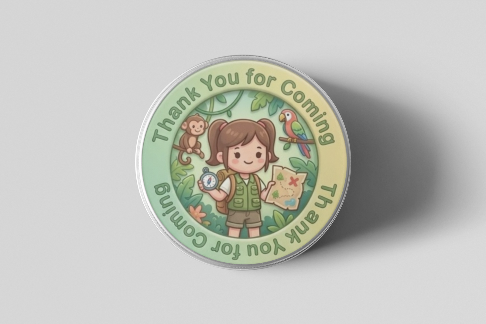 Safari Girl Theme- Return Gift/birthday decor Thankyou Sticker (6 CM/Sticker/Mixcolour/24Pcs)