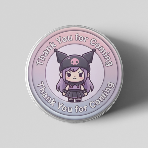 Load image into Gallery viewer, Kuromi Theme- Return Gift/birthday decor Thankyou Sticker (6 CM/Sticker/Mixcolour/24Pcs)
