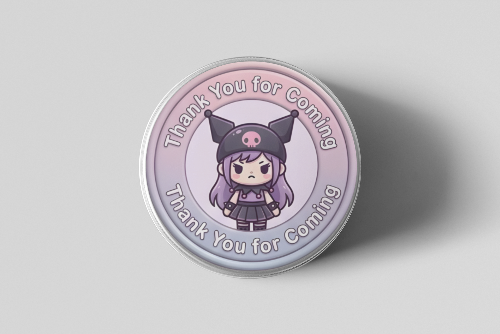 Kuromi Theme- Return Gift/birthday decor Thankyou Sticker (6 CM/Sticker/Mixcolour/24Pcs)