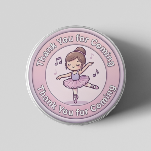 Load image into Gallery viewer, Ballerina Theme- Return Gift/birthday decor Thankyou Sticker (6 CM/Sticker/Mixcolour/24Pcs)
