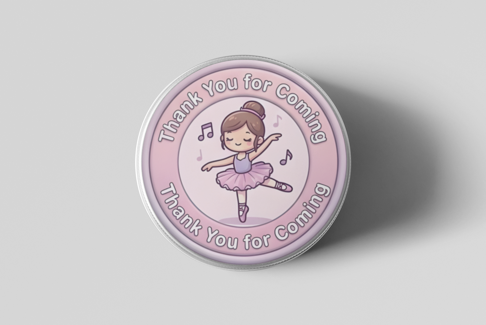 Ballerina Theme- Return Gift/birthday decor Thankyou Sticker (6 CM/Sticker/Mixcolour/24Pcs)