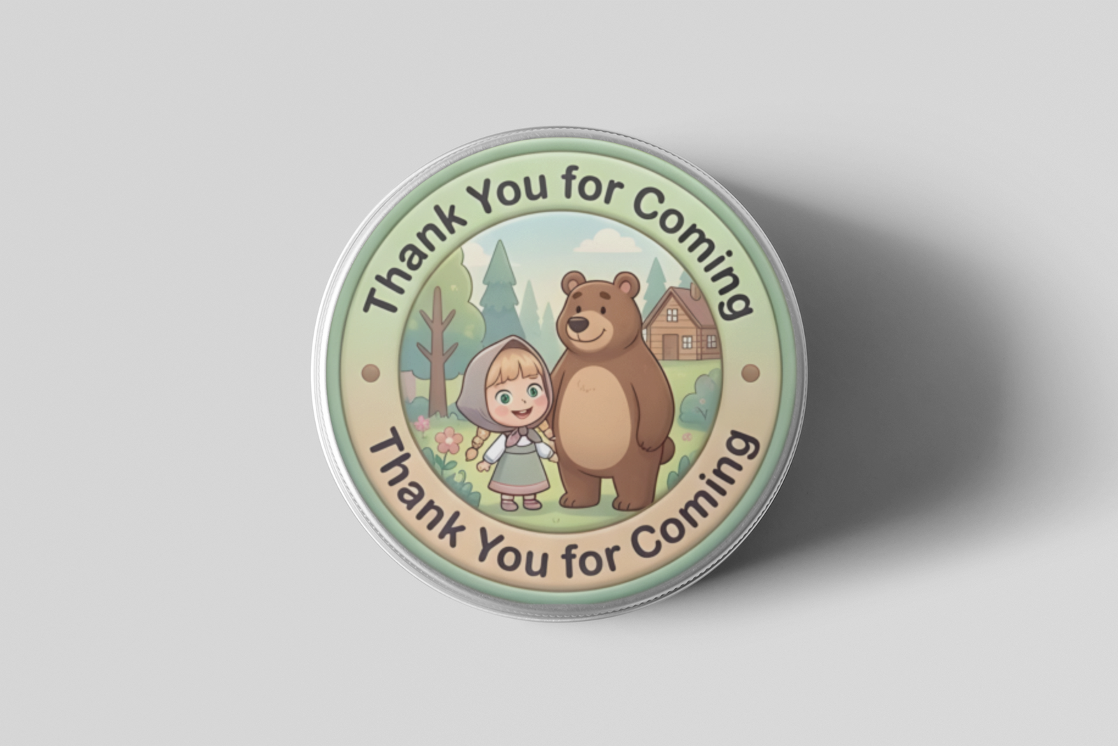 Masha And The Bear Theme- Return Gift/birthday decor Thankyou Sticker (6 CM/Sticker/Mixcolour/24Pcs)