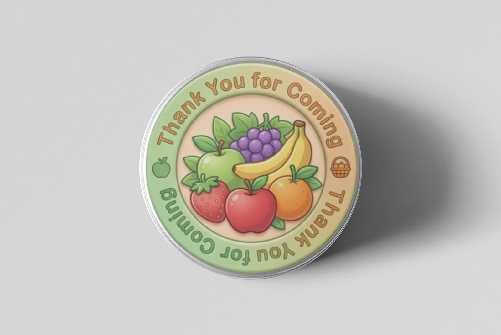Fruit Theme- Return Gift/birthday decor Thankyou Sticker (6 CM/Sticker/Mixcolour/24Pcs)