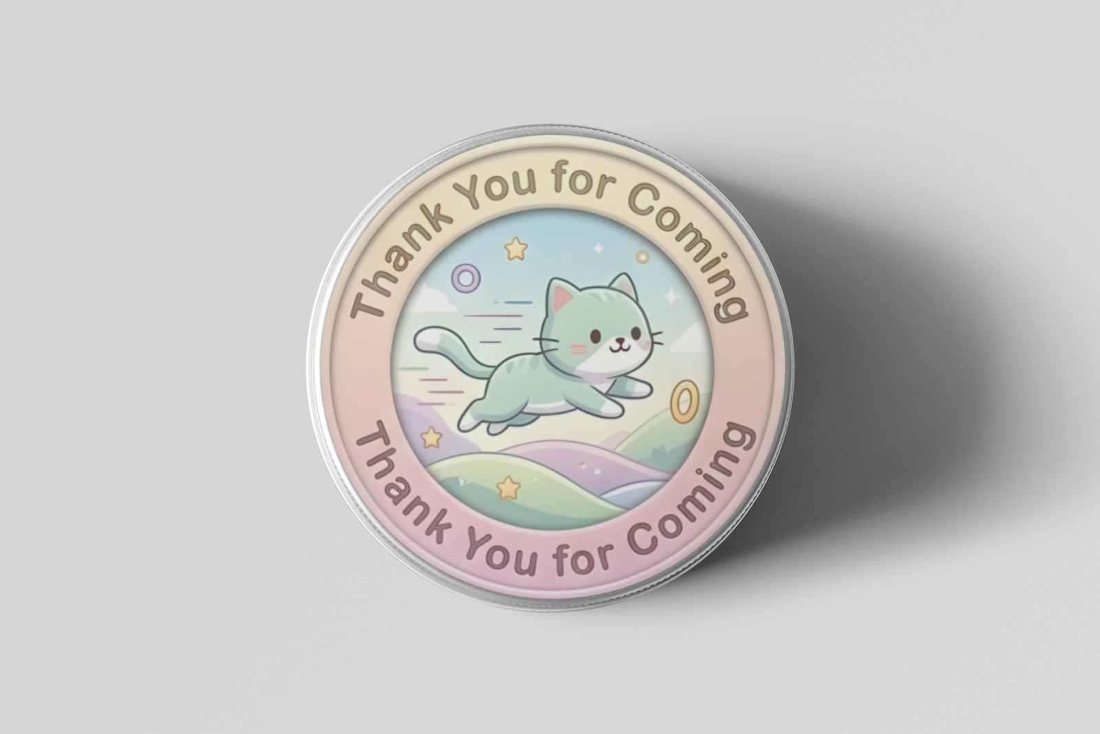 Cats Theme- Return Gift/birthday decor Thankyou Sticker (6 CM/Sticker/Mixcolour/24Pcs)