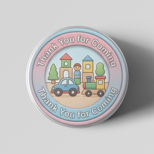Load image into Gallery viewer, Toys Theme- Return Gift/birthday decor Thankyou Sticker (6 CM/Sticker/Mixcolour/24Pcs)
