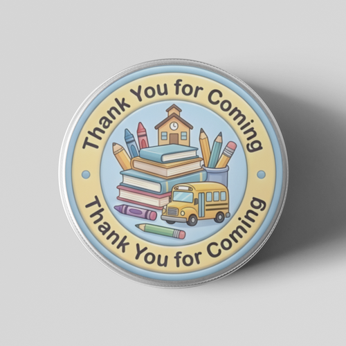 Load image into Gallery viewer, Back To School Theme- Return Gift/birthday decor Thankyou Sticker (6 CM/Sticker/Mixcolour/24Pcs)
