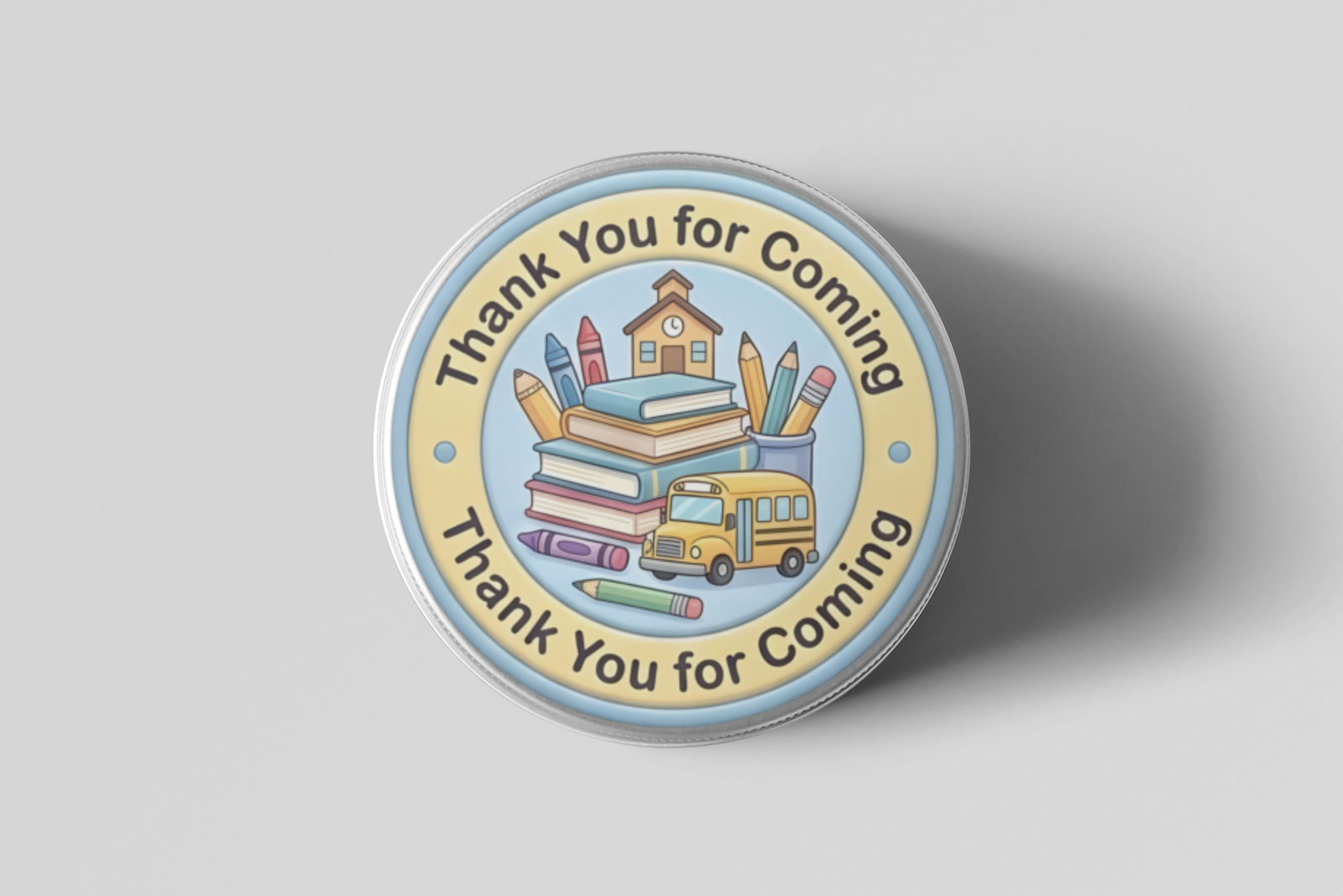 Back To School Theme- Return Gift/birthday decor Thankyou Sticker (6 CM/Sticker/Mixcolour/24Pcs)