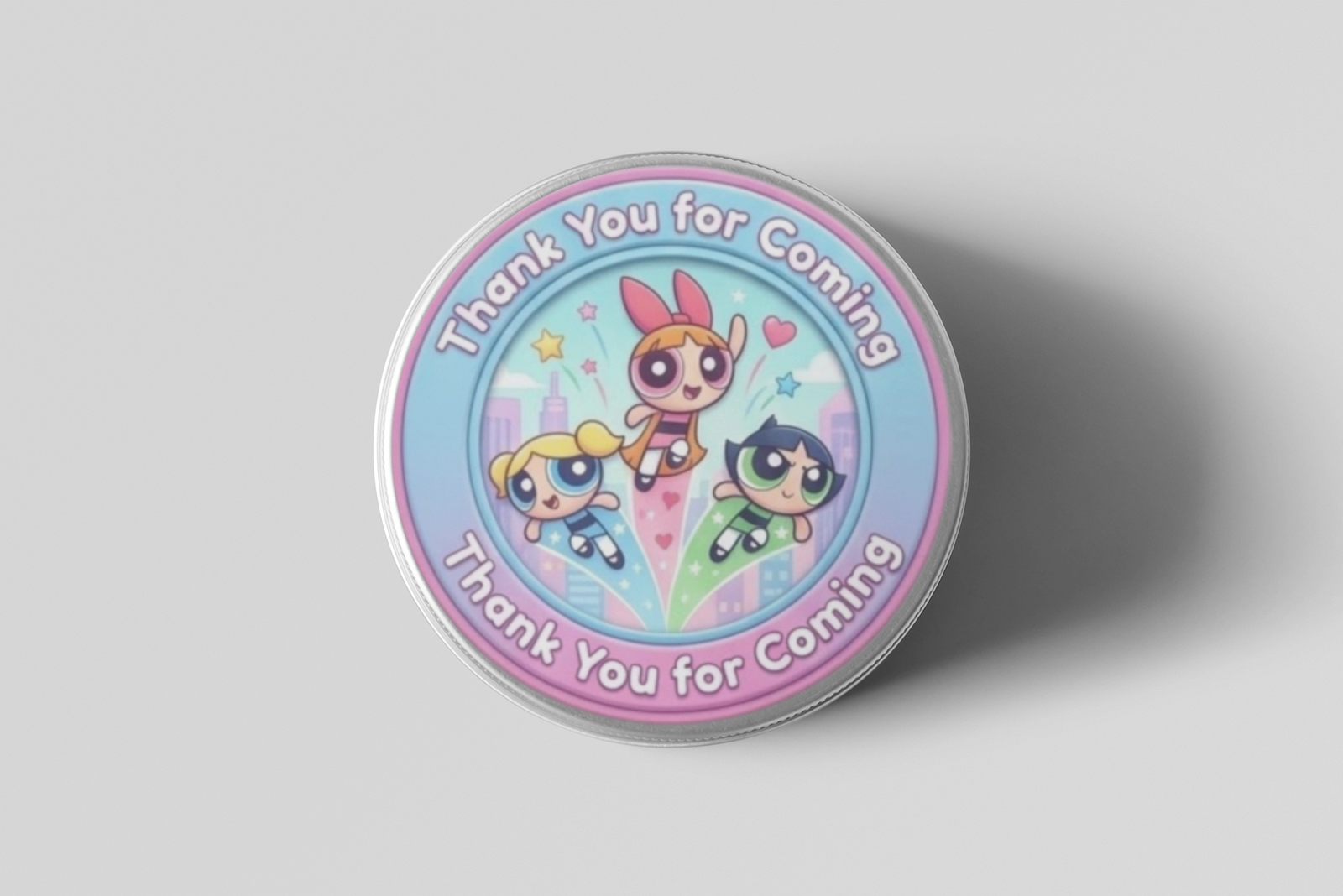 Powerpuff Girls Theme- Return Gift/birthday decor Thankyou Sticker (6 CM/Sticker/Mixcolour/24Pcs)