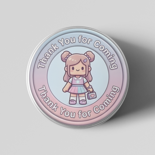 Load image into Gallery viewer, Kawaii Theme- Return Gift/birthday decor Thankyou Sticker (6 CM/Sticker/Mixcolour/24Pcs)
