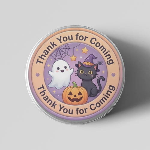 Load image into Gallery viewer, Halloween Theme- Return Gift/birthday decor Thankyou Sticker (6 CM/Sticker/Mixcolour/24Pcs)
