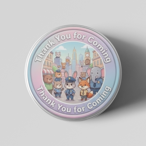 Load image into Gallery viewer, Zootopia Theme- Return Gift/birthday decor Thankyou Sticker (6 CM/Sticker/Mixcolour/24Pcs)
