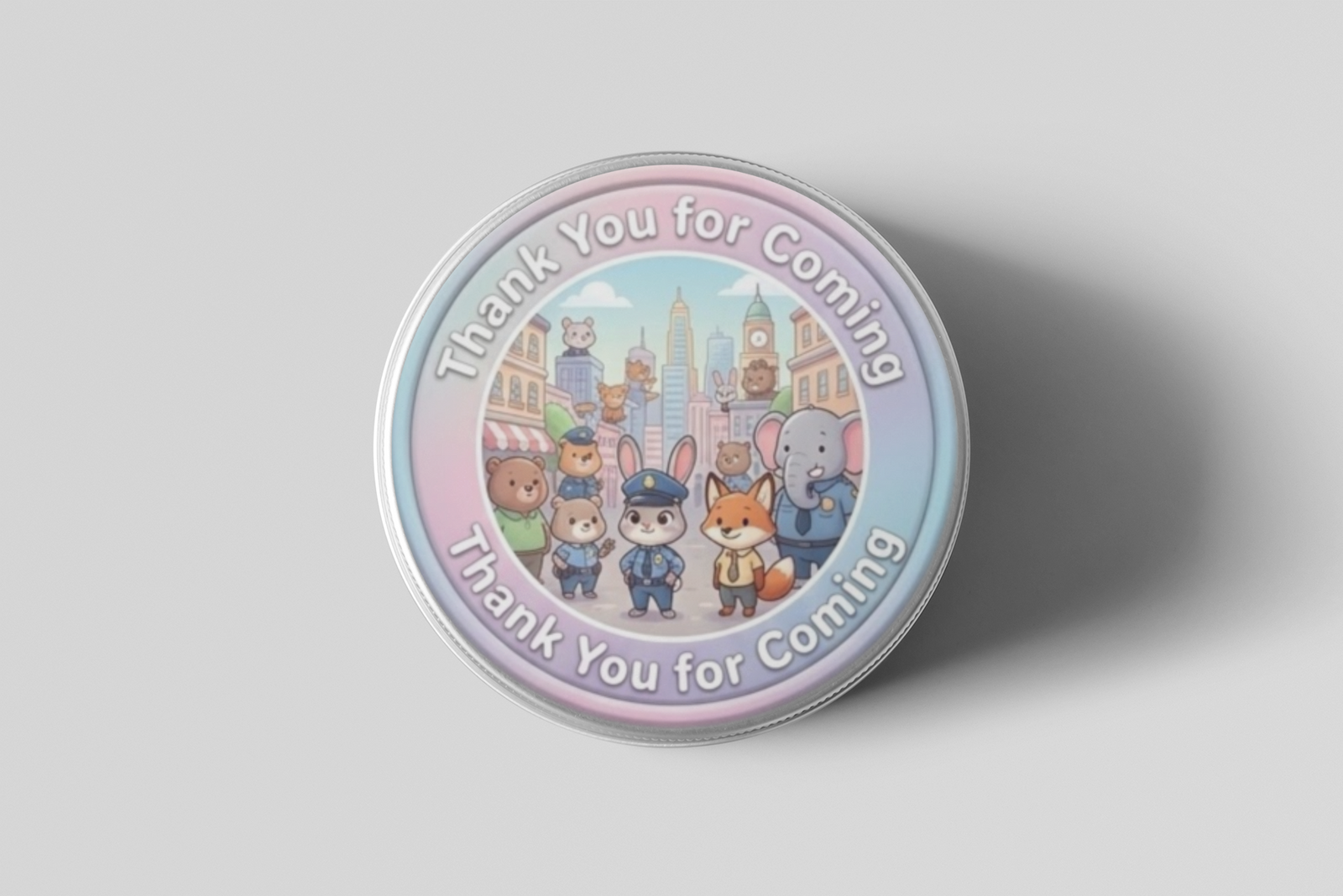 Zootopia Theme- Return Gift/birthday decor Thankyou Sticker (6 CM/Sticker/Mixcolour/24Pcs)