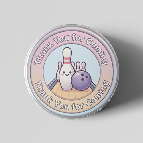 Load image into Gallery viewer, Bowling Theme- Return Gift/birthday decor Thankyou Sticker (6 CM/Sticker/Mixcolour/24Pcs)
