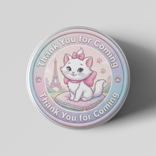 Load image into Gallery viewer, Aristocats Theme- Return Gift/birthday decor Thankyou Sticker (6 CM/Sticker/Mixcolour/24Pcs)

