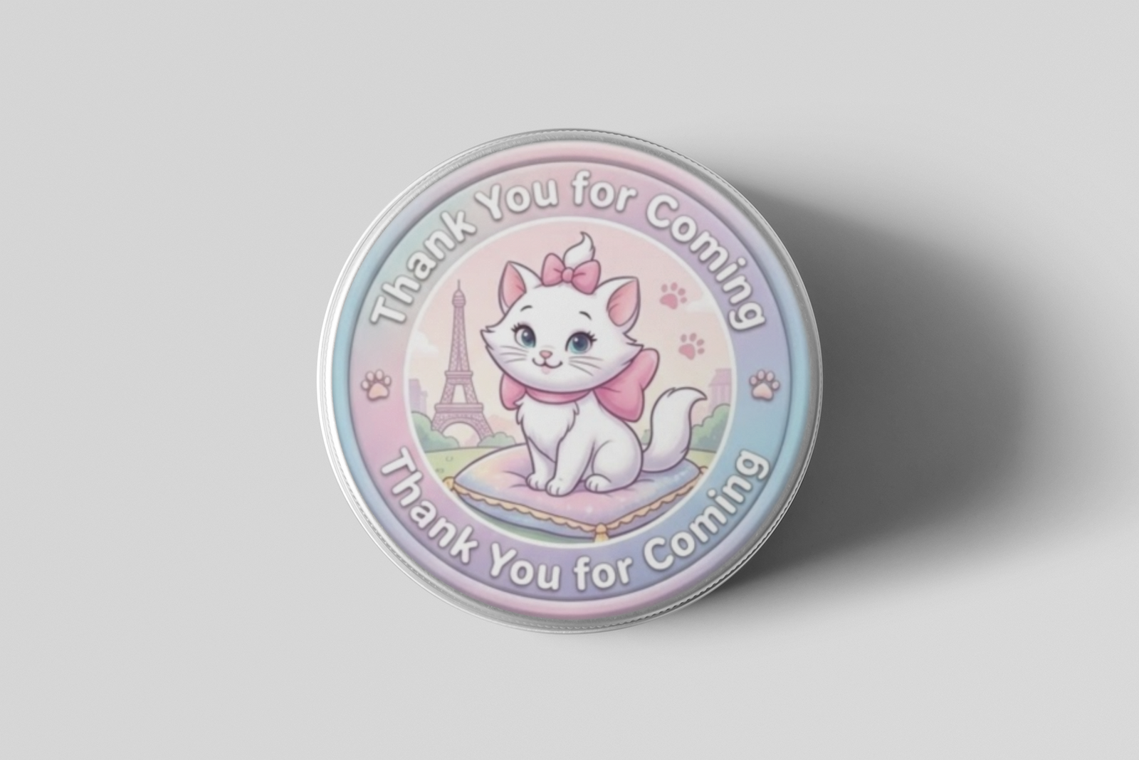 Aristocats Theme- Return Gift/birthday decor Thankyou Sticker (6 CM/Sticker/Mixcolour/24Pcs)