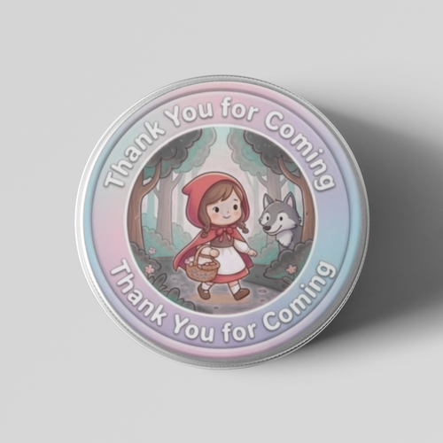 Load image into Gallery viewer, Little Red Riding Hood Theme- Return Gift/birthday decor Thankyou Sticker (6 CM/Sticker/Mixcolour/24Pcs)
