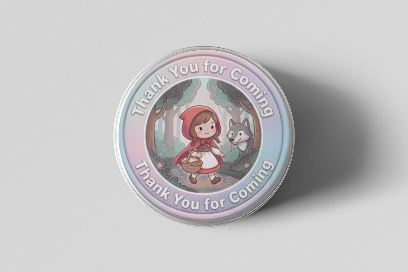 Little Red Riding Hood Theme- Return Gift/birthday decor Thankyou Sticker (6 CM/Sticker/Mixcolour/24Pcs)