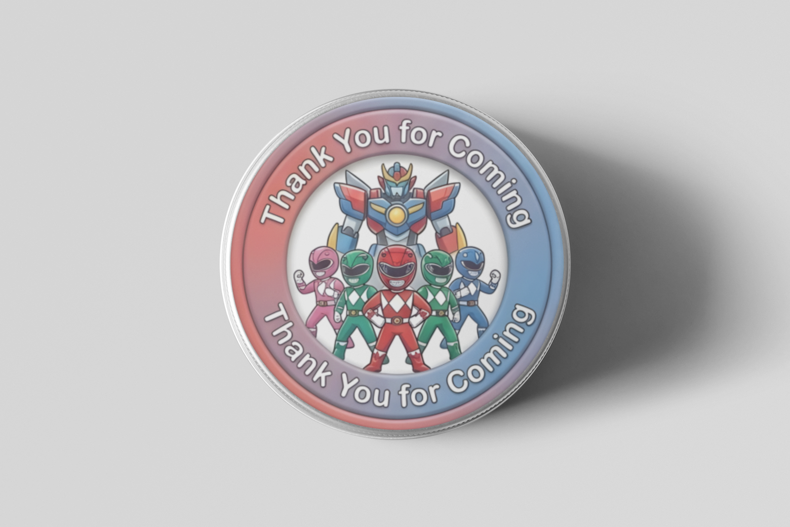 Power Ranger Theme- Return Gift/birthday decor Thankyou Sticker (6 CM/Sticker/Mixcolour/24Pcs)