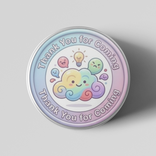 Load image into Gallery viewer, Rainbow Cloud Theme- Return Gift/birthday decor Thankyou Sticker (6 CM/Sticker/Mixcolour/24Pcs)
