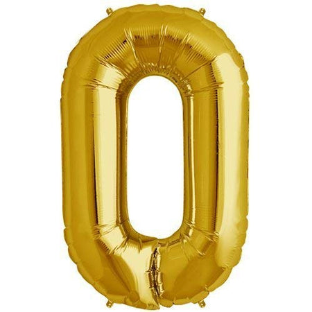 32 Inches Number Foil Balloon, Gold Color, Number 0