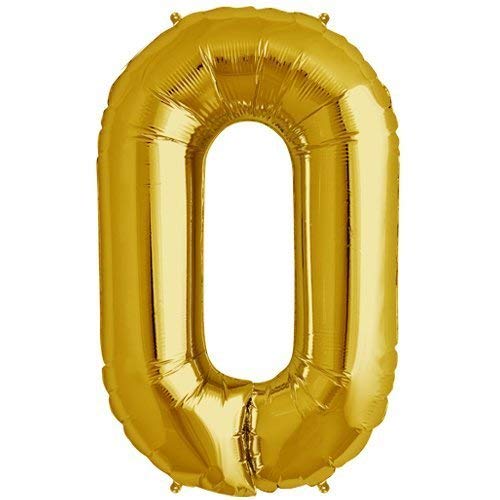 Load image into Gallery viewer, 32 Inches Number Foil Balloon, Gold Color, Number 0
