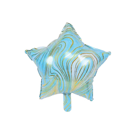 Blue Marble Star 18″ inch Foil Balloon for Happy Birthday Party, Anniversary & Valentine Day