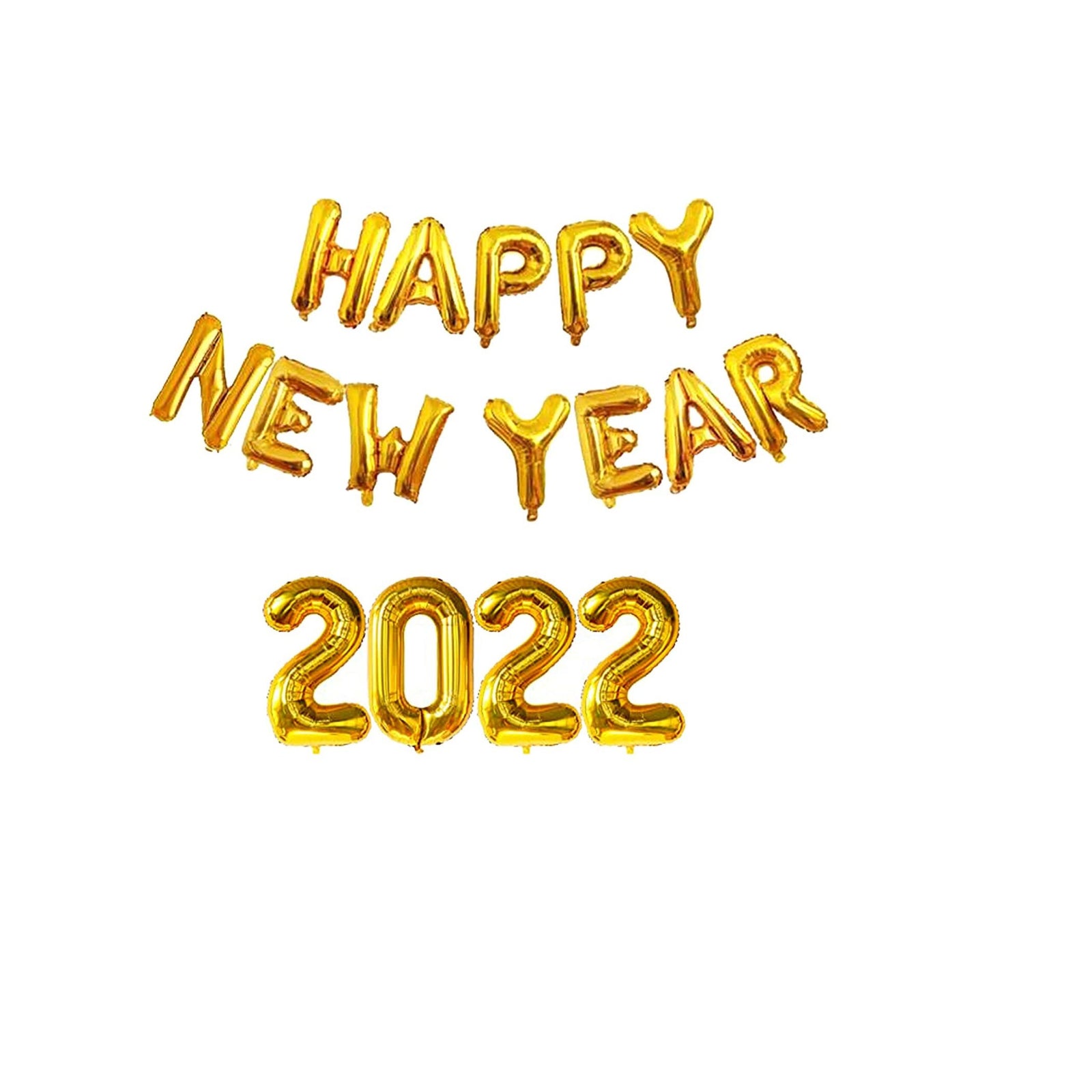 Gold Happy New Year 2023 Foil Balloon DIY Decoration Kit with Big 2023 Digits (16 pcs)