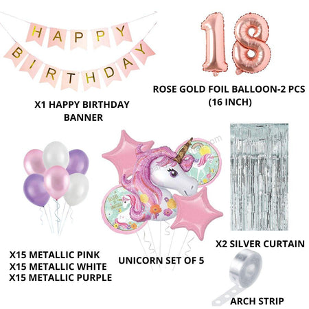 Unicorn Theme Balloon Decor DIY Kit (56 Pcs)