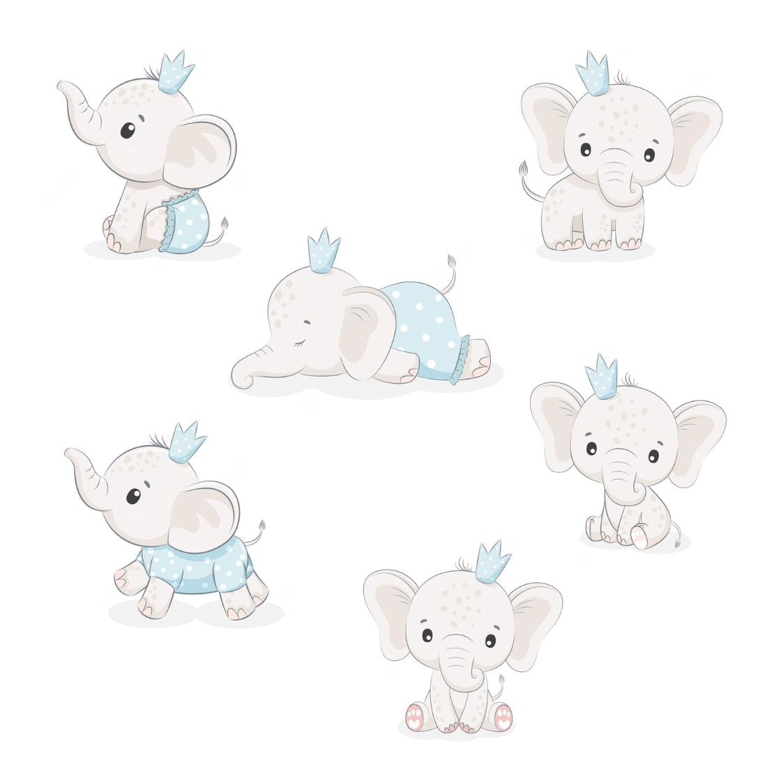 Baby Elephant Boy Cut Outs (12 Pcs)