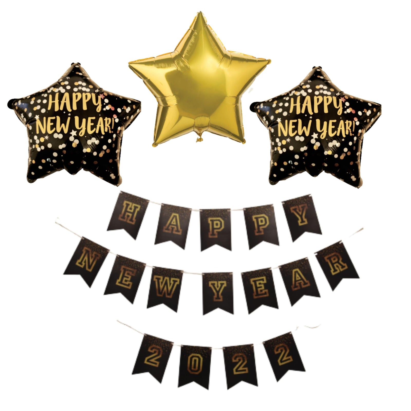 Welcome 2023 Happy New Year Banner for New Year Celebration Decoration (4 Pieces)