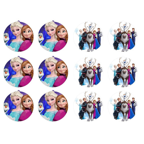 Load image into Gallery viewer, Frozen Princess Theme Hanging Danglers - Set of 6, Double-Sided Prints, 6 Inches Each with Hanging Ribbon

