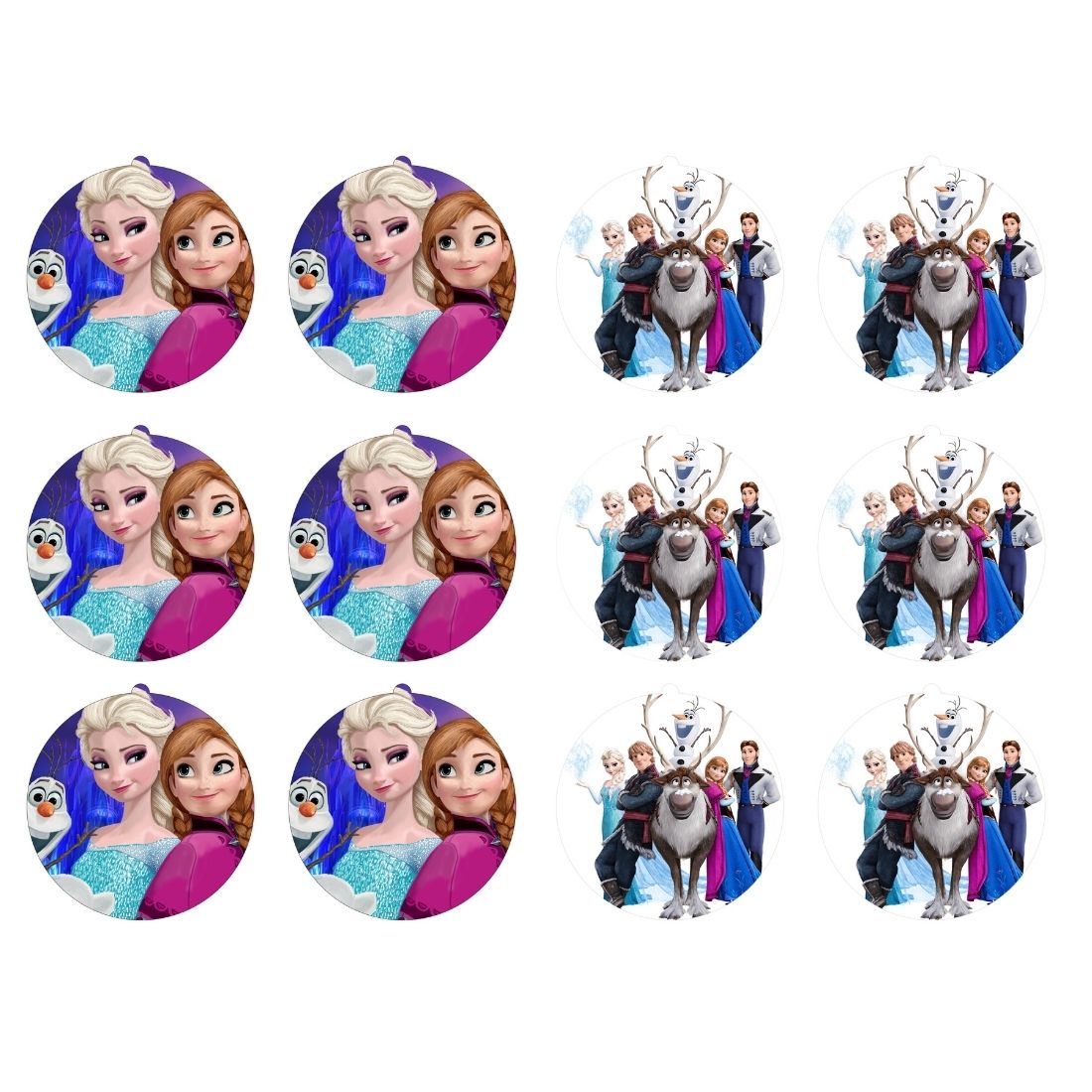 Frozen Princess Theme Hanging Danglers - Set of 6, Double-Sided Prints, 6 Inches Each with Hanging Ribbon