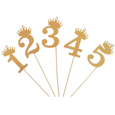 10 Pieces Crown Shaped Cake Toppers Cake Decoration for Birthday Party Baby Shower