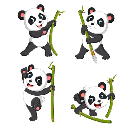 Panda Cut Outs Theme Birthday Decoration(12 Pcs)