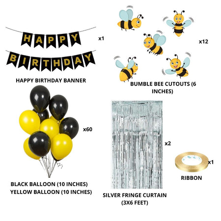 Bumble Bee Theme Balloon Decor DIY Kit (76 Pcs)
